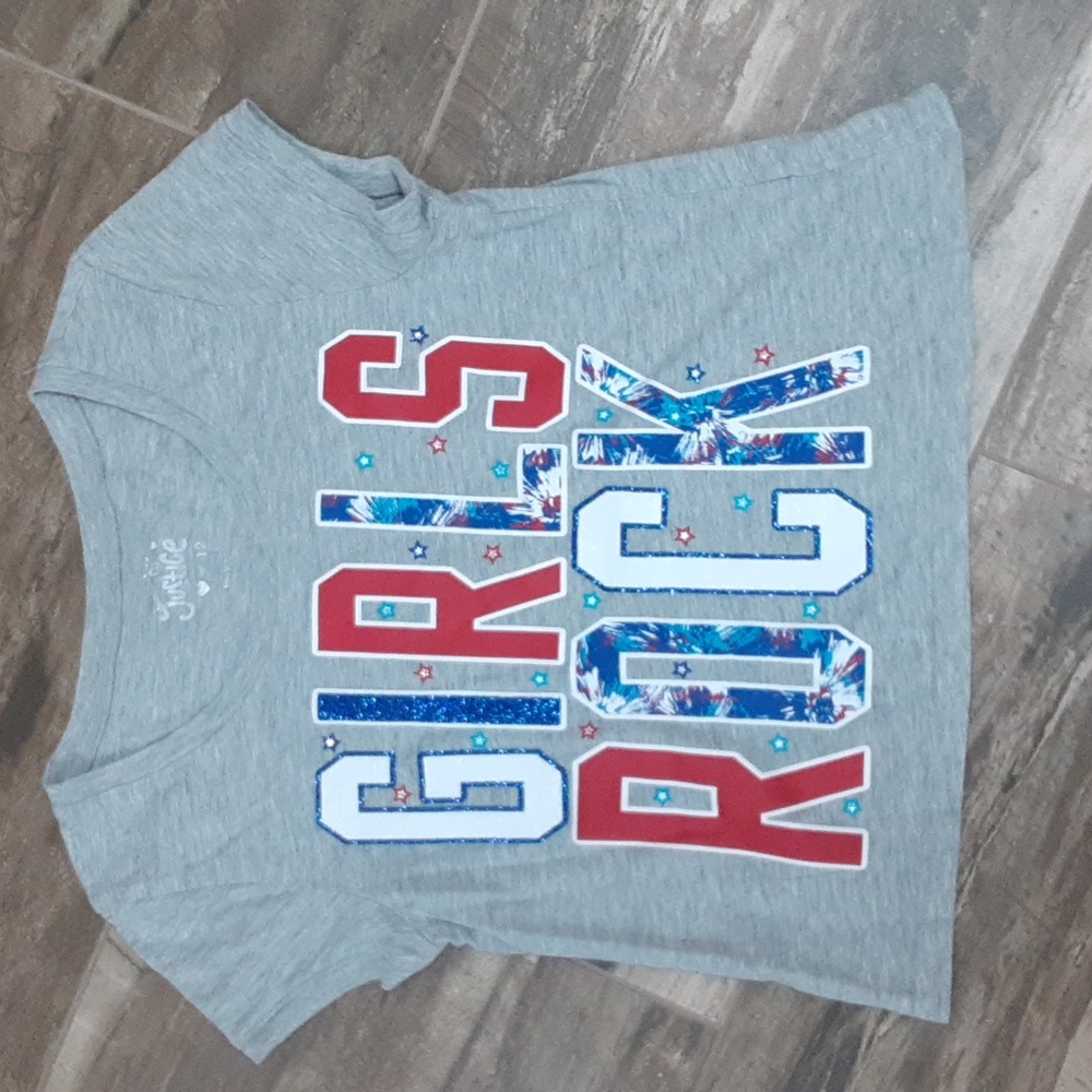 Justice size 12 girls rock short sleeve top